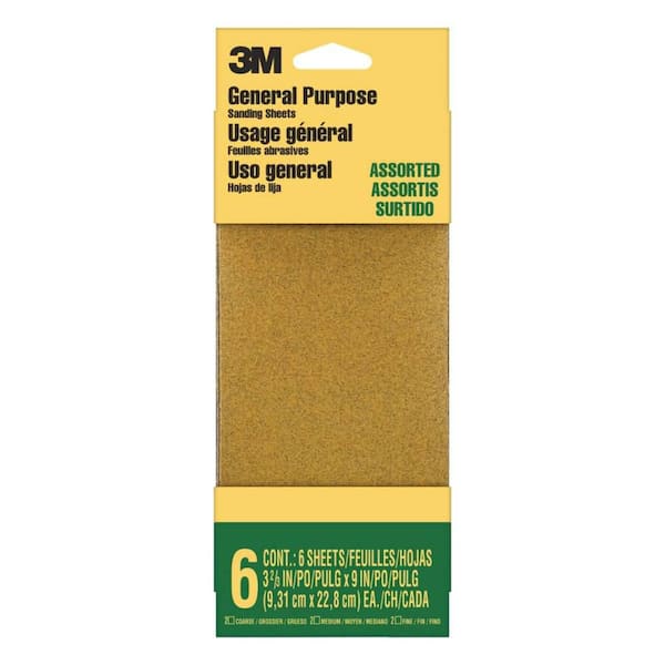3-2/3 in. x 9 in. Aluminum Oxide General Purpose Sanding Sheets (6-Pack)
