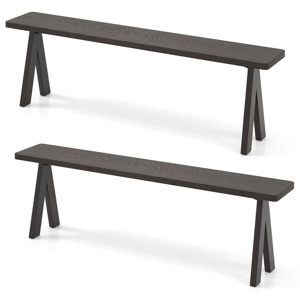 Classic 59 in. 3-Person Dark Brown Metal Outdoor Bench price history on PriceWatchPro