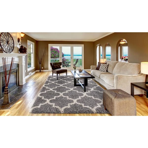 Ocean Shag Marrakech Silver 8 ft. x 10 ft. Area Rug