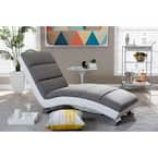 Baxton Studio Percy Modern Gray Faux Leather Upholstered Chaise