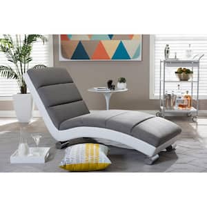Percy Modern Gray Faux Leather Upholstered Chaise