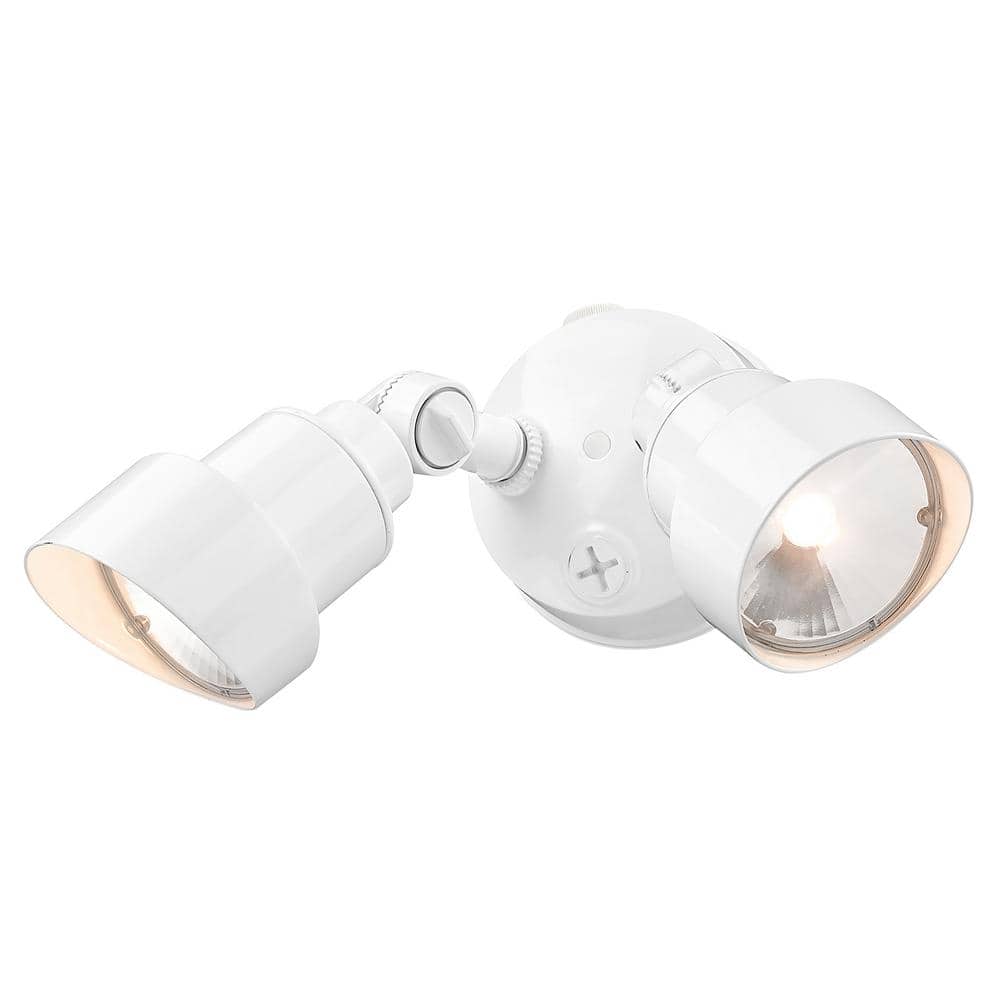 Gloss White Dual Head LED Security Floodlight