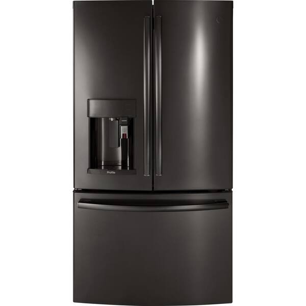 GE Profile 22.2 cu. ft. Smart French Door Refrigerator with Keurig K-Cup in Black Stainless Steel, Counter Depth