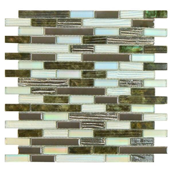 Merola Tile Radiance Lagoona 12 in. x 12 in. x 8 mm Glass Mosaic Wall Tile