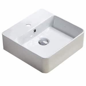 16-Gauge-Sinks Vessel Sink in White