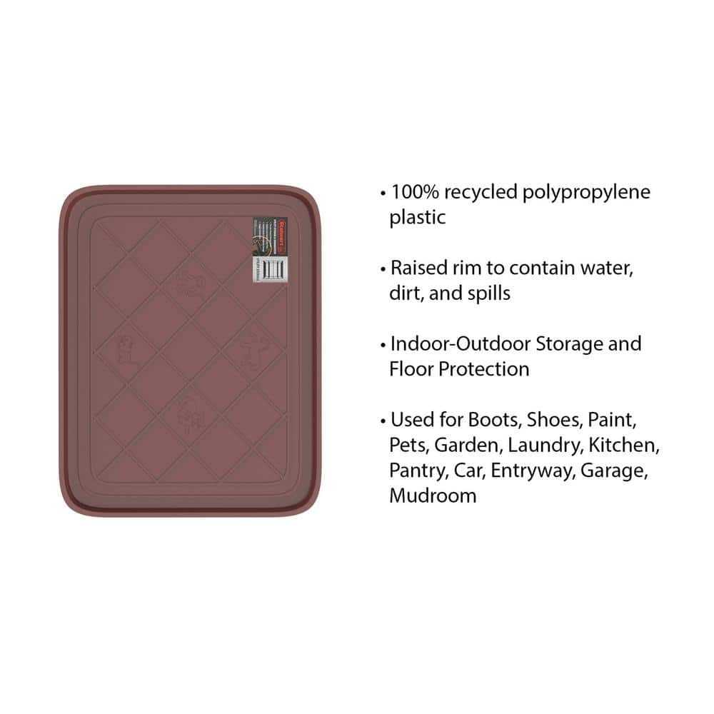 Brown Polypropylene Rectangle Outdoor Boot Tray