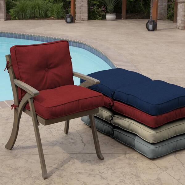 Arden Selections Plush Polyfill 20-in x 20-in Onyx Cebu Patio Chair Cushion  in the Patio Furniture Cushions department at