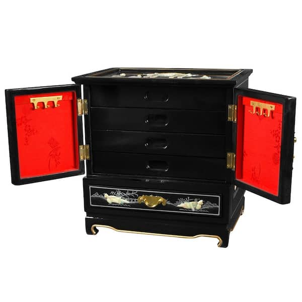 Mele & Co. London Madison Burke Black Lacquer Jewelry Box