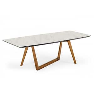 Danielle Brown Stone 91 in. Trestle Dining Table (Seats 8)