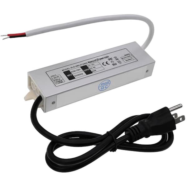 60W 12V Low Voltage Transformer Adapter AC90-130V to DC12V 5A LED Driver for Indoor and Outdoor Lights
