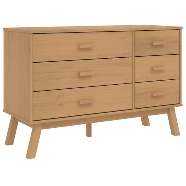 Benjara Brown 6 Drawer 16.5 in. Dresser Without Mirror