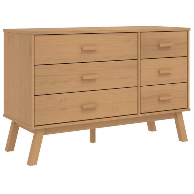 Benjara Brown 6 Drawer 16.5 in. Dresser Without Mirror