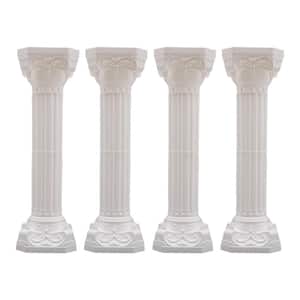 34.65 in. H White Roman Pillars Flower Pot Columns Wedding Party Event Road Decorative Columns (4-Pack)