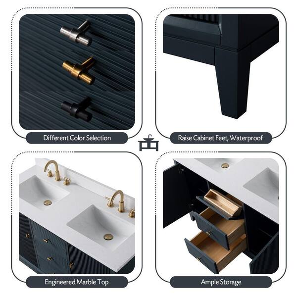 remodel 05 V.A. 『VANITY BOX』 Vanity Art 54 in. W x 22 in. D Double Sink Freestanding