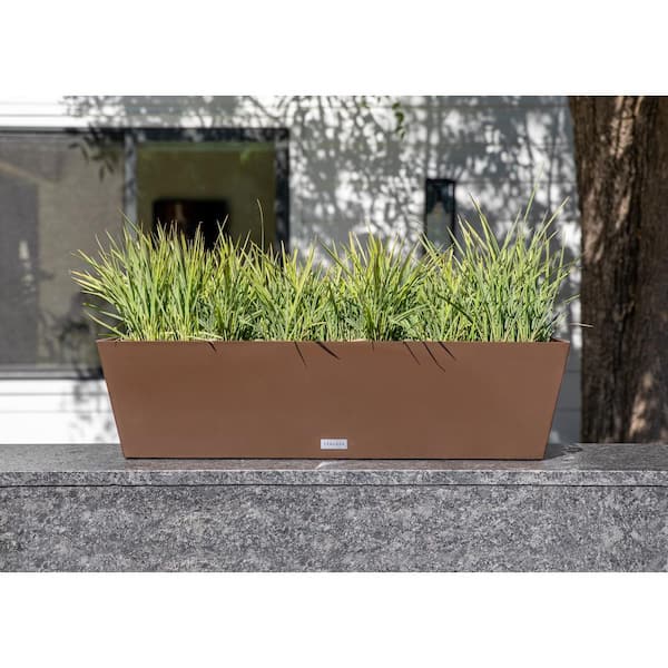 9 in. x 36 in. Espresso Plastic Window Box (2-Pack)