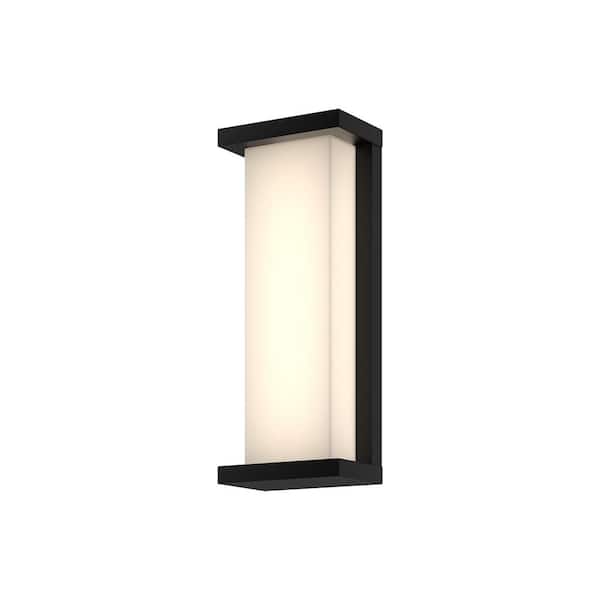 Bravo 4 in. 1-Light 21-Watt Black Integrated LED Exterior Wall Sconce