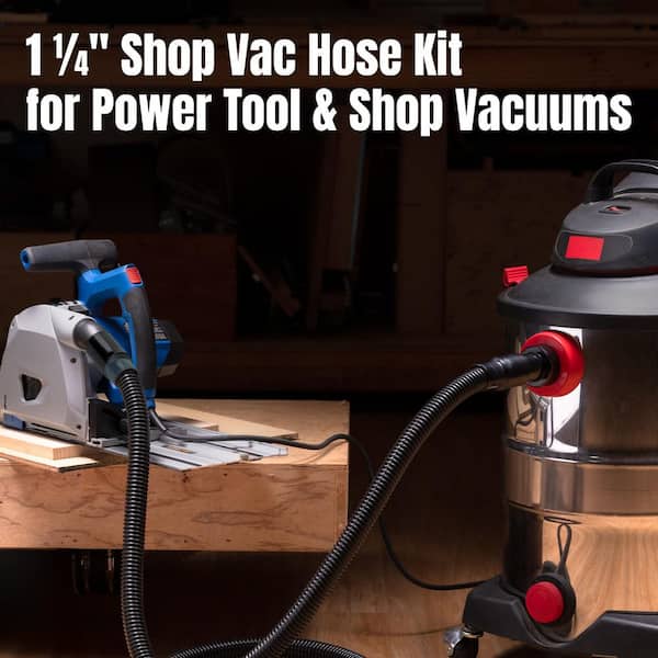 10 ft. Dust Collection Hose Kit with 5 Fittings for Woodworking Power Tools Home and Wet/Dry Shop Vacuums