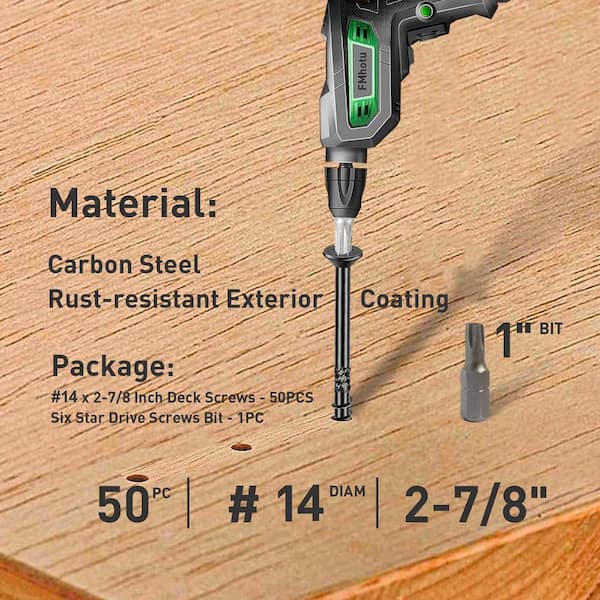 2-7/8 in. Black Heavy Duty Rust Resistant Metal Fence Post Screws for Fencing Corner Wood Lag (50-Pack)