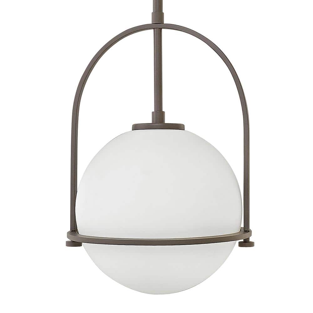 Somerset 10" Etched Opal Globe Pendant in Buckeye Bronze
