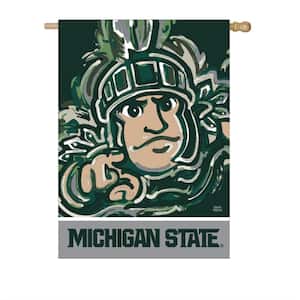 29 in. x 43 in. Michigan State University Justin Patten Artwork Mascot House Flag