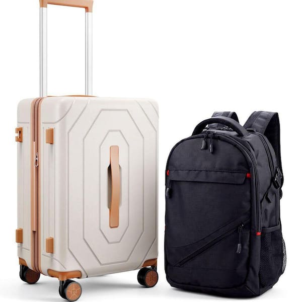 HONGGE 2-Piece Hardside Luggage Set and Backpack Set, with TSA