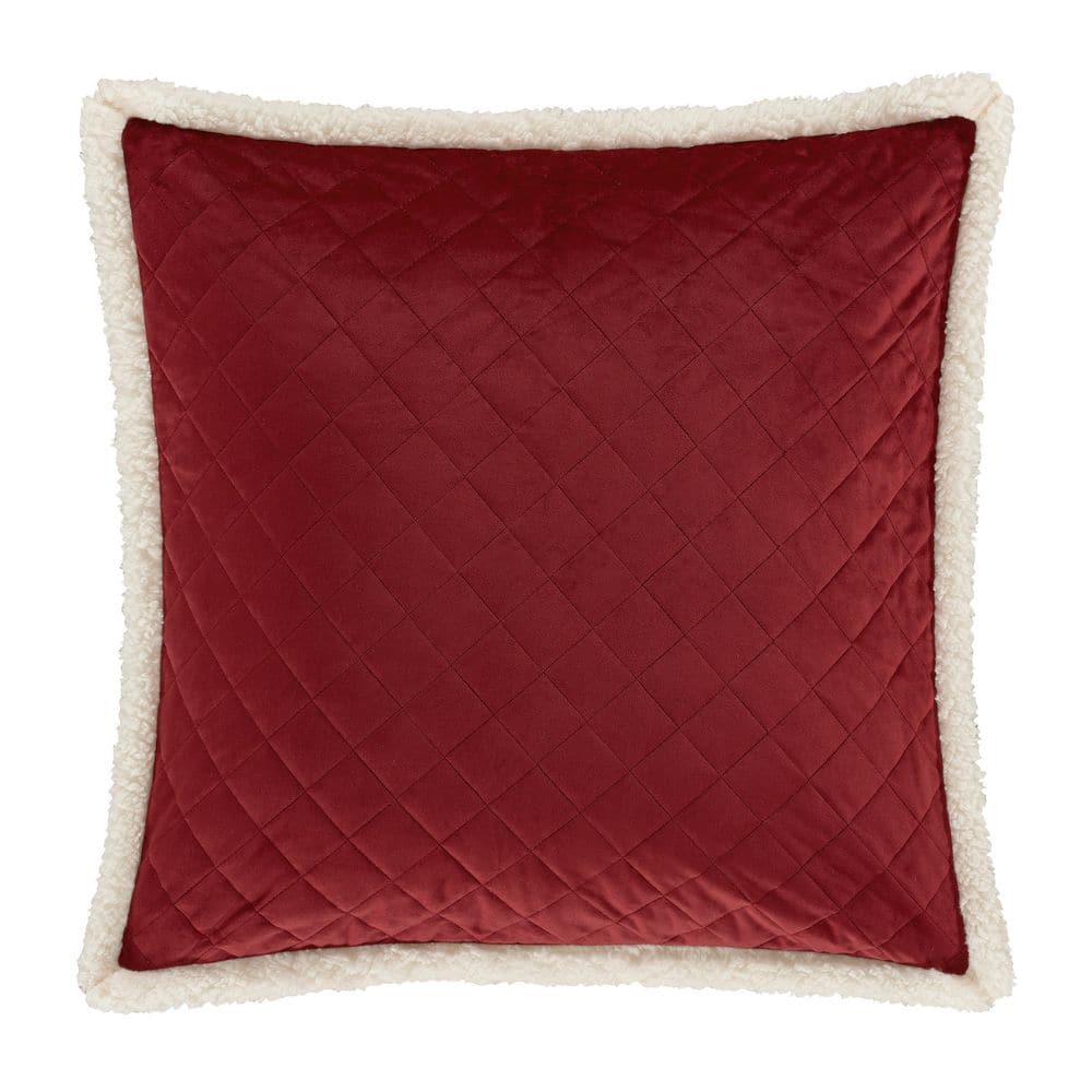 Cozy Crimson Polyester Euro Quilted Sham