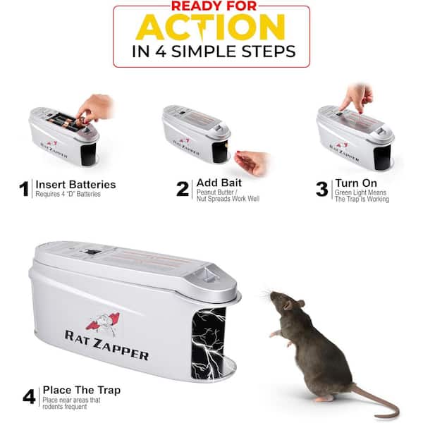 Indoor/Outdoor Electric Mouse Trap Safe and Effective Electronic Humane Rodent Killer and No Touch in White (1-Pack)
