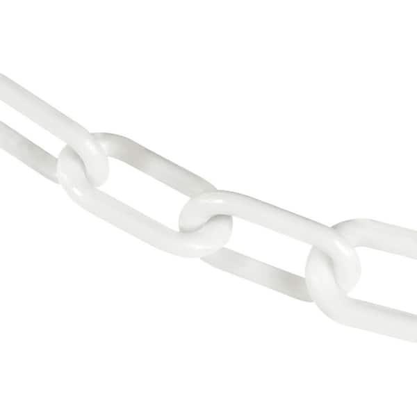 3 in. (#10, 76 mm) x 100 ft. Plastic Safety Chain in White