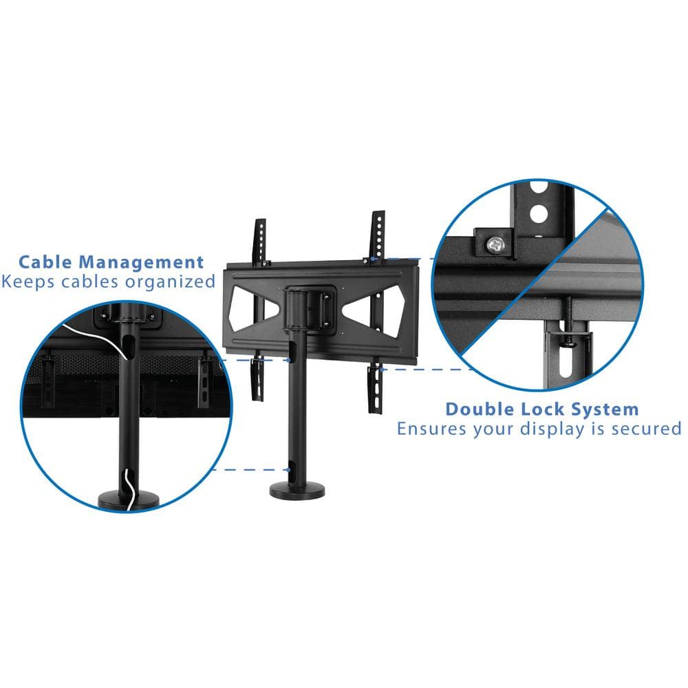Swivel Secure Heavy-Duty Steel TV Stand for 32"-55" Screens, Black