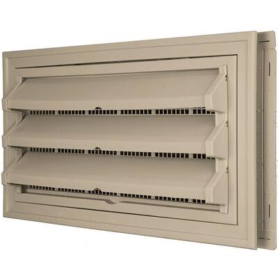 9-3/8 in. x 17-1/2 in. Foundation Vent Kit with Trim Ring and Optional Fixed Louvers (Molded Screen) in #085 Clay