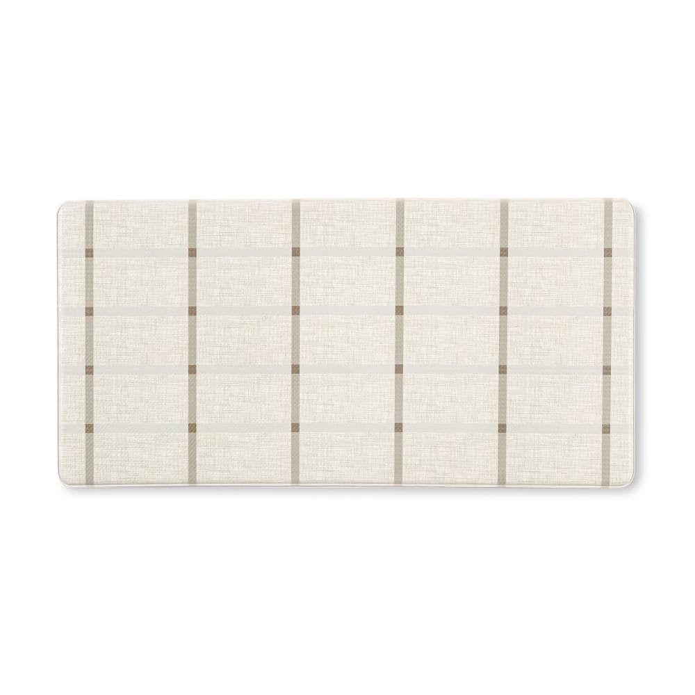 Beige Geometric Memory Foam Anti-Fatigue Mat, 18" x 39"