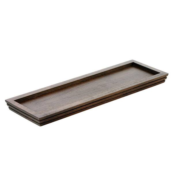 Home Decorators Collection Eko 4 in. W Tray in Ribbed Wood
