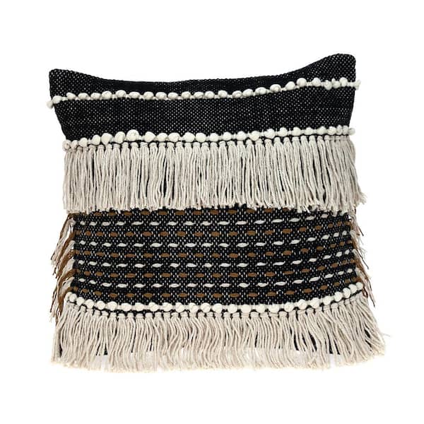 Marley 20 x 20 Transitional Black Throw Pillow