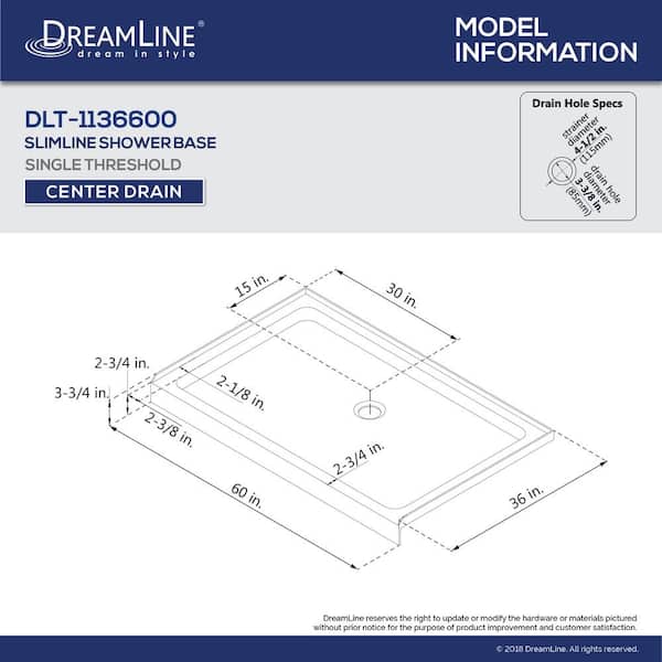 Qwall 36 in. x 60 in. x 76-3/4 in. Standard Fit Shower Kit in White with Shower Base and Back Wall