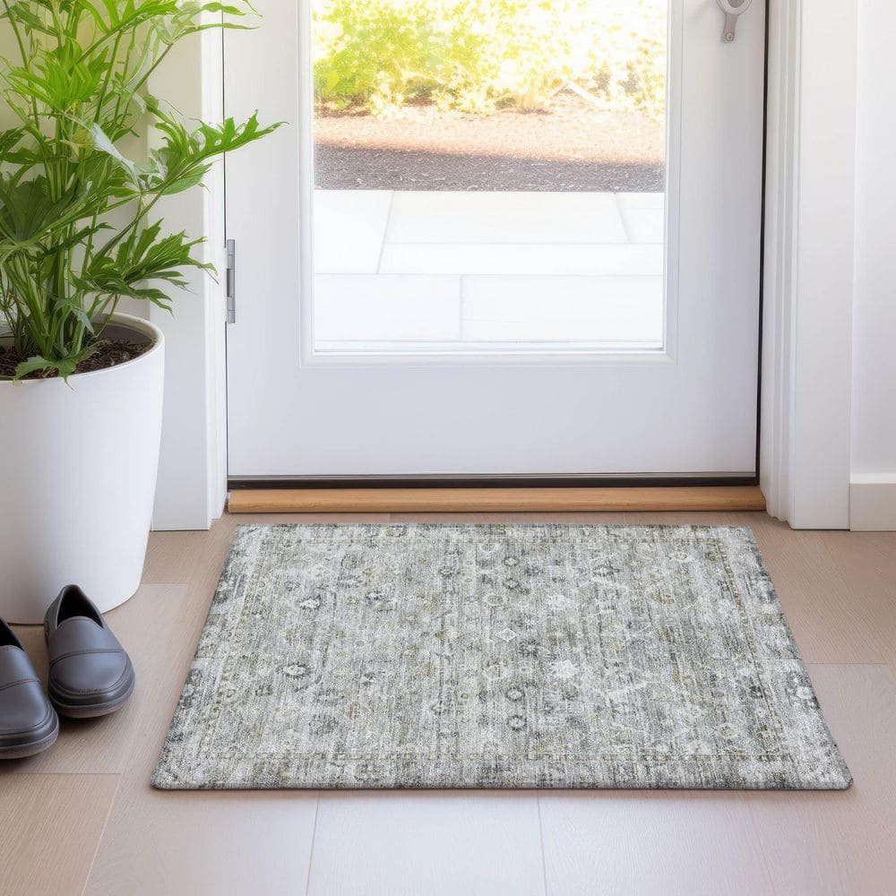 Chantille Machine Washable Indoor/Outdoor Abstract ACN1772 Pewter 2 ft. x 3 ft. Accent Rug price history on PriceWatchPro