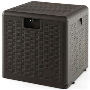 28 Gal. Patio Brown Deck Box Outdoor Waterproof Storage Container for Tools Toys
