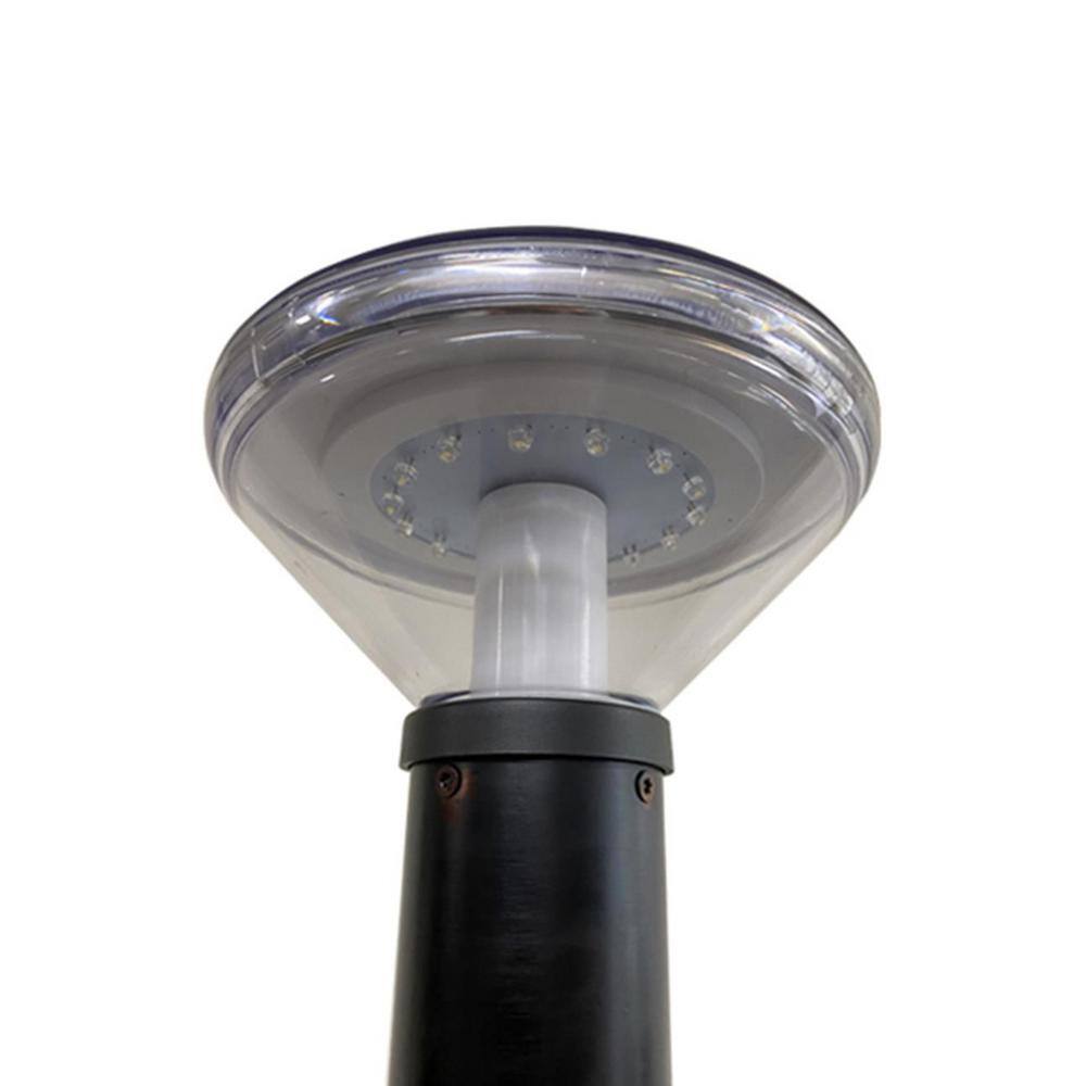 Solar Black LED Vandal Resistant Pathway Bollard Light