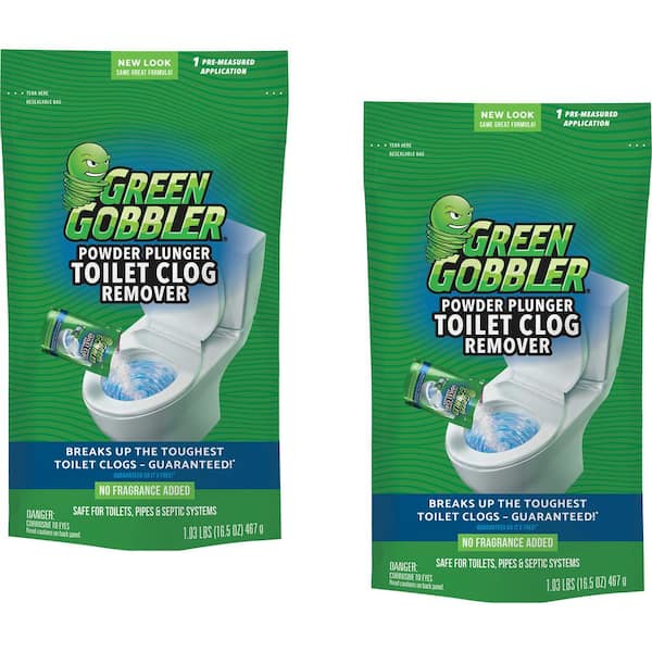 Green Gobbler 16.5 oz. Powder Plunger Toilet Clog Remover (2 Pack)
