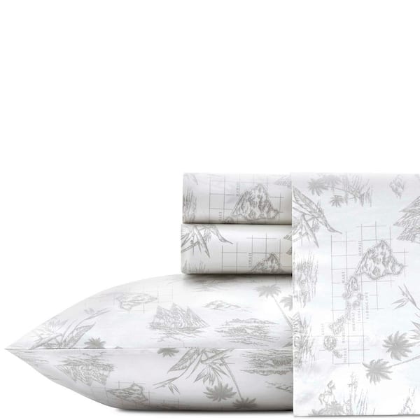Tommy Bahama Vintage Map 4 Piece Gray Graphic Cotton Queen Sheet Set Ushsa01093272 Tommy Bahama Vintage Map 4 Piece Gray, Better Homes And Gardens Sheet Sets 60 Cotton 40 Polyester