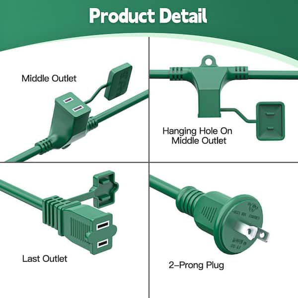 25 ft. 1000-Watt 16 Gauge 1-Conductor Outdoor Braided Extension