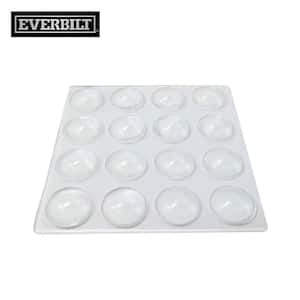 3/8 in. Clear Soft Rubber Like Plastic Self-Adhesive Round Bumpers (16-Pack)