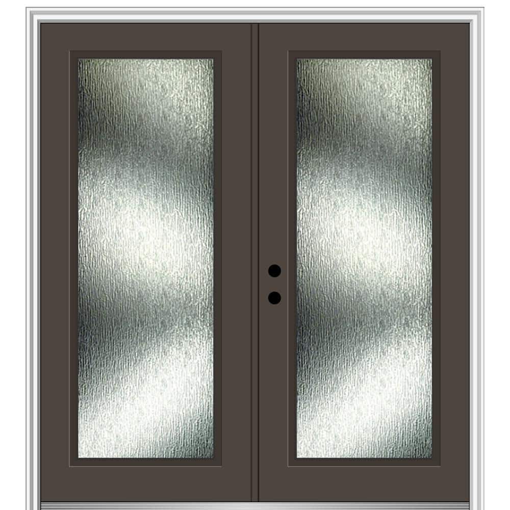 Rain Glass 72 in. x 80 in. Right-Hand Inswing Full Lite Painted Brown Fiberglass Prehung Front Door on 4-9/16 in. Frame price history on PriceWatchPro