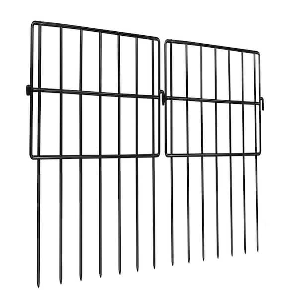 22 Pack 16 in. H Metal Decorative Garden Fence Panels Black Deterrent Outdoor Landscape 22 ft.