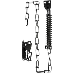 Steel Screen and Storm Door Chain Stop - Absorbs Shock from Wind, Black