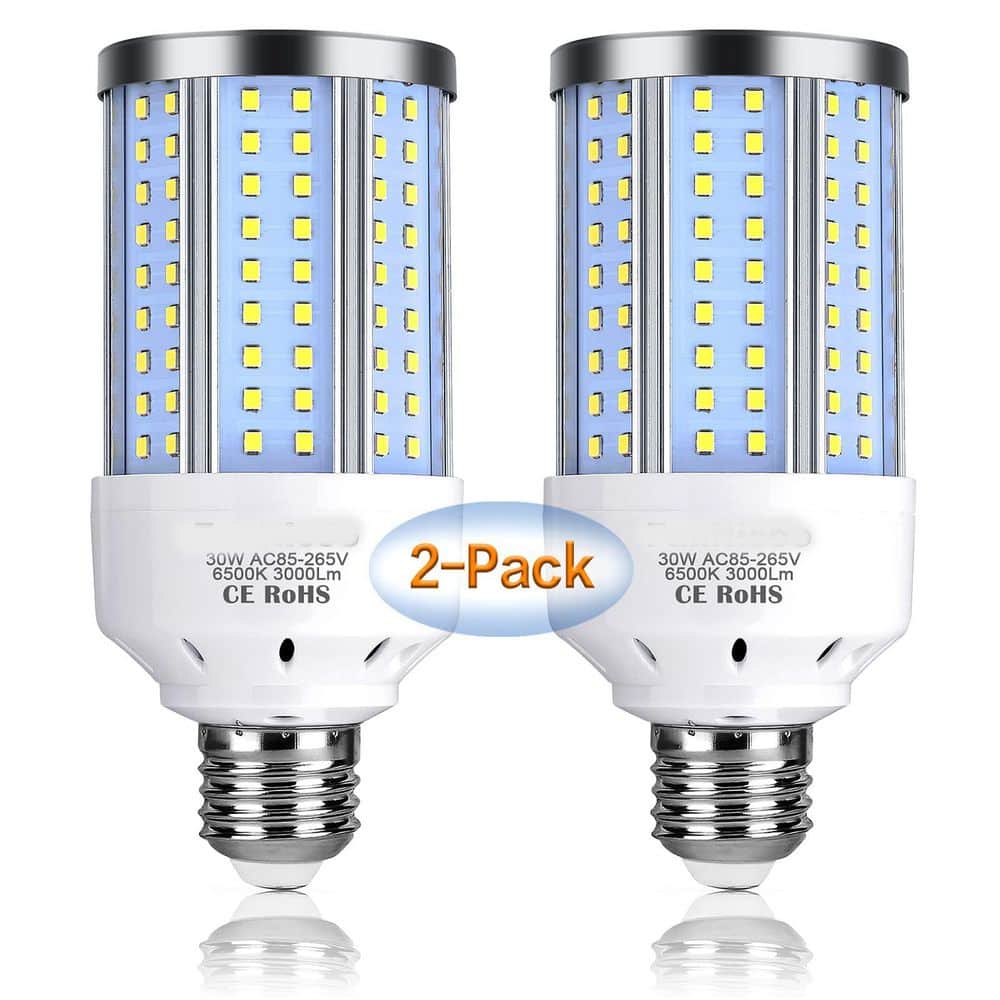 3000 Lumen LED Corn Bulb Work Light 6500K Cool White Plug-In 2-Pack High Brightness Omnidirectional Indoor Outdoor price history on PriceWatchPro