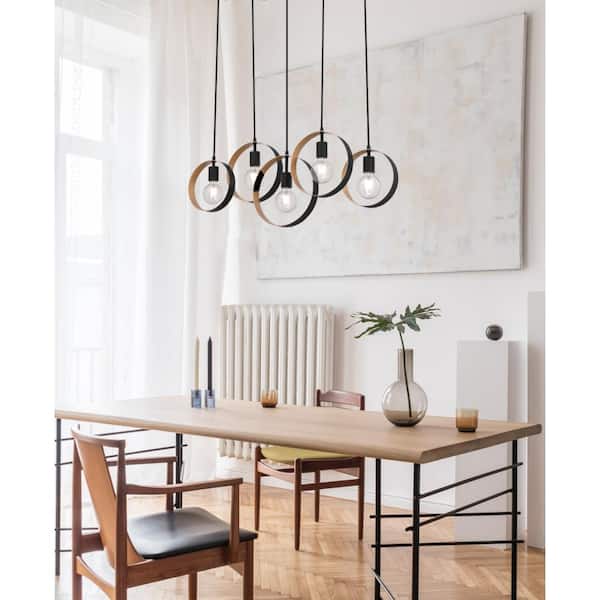 Olympus 5-Light Matte Black Chandelier