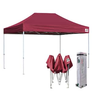 Commercial 8 ft. x 12 ft. Burgundy Pop Up Canopy Tent with Roller Bag