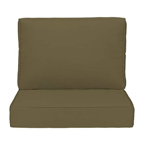 Uixe 18.5 in. x 22.9 in Outdoor Chair Cushions 2-Piece Deep Seat and Backrest Cushion Set for Patio Furniture in Brown