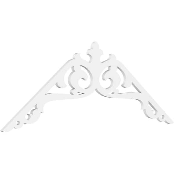 Ekena Millwork 1 in. x 72 in. x 27 in. (9/12) Pitch Amber Gable Pediment Architectural Grade PVC Moulding