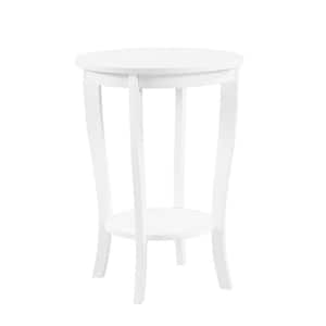 American Heritage Round White End Table